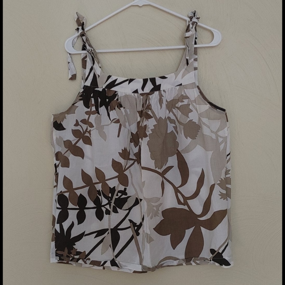 Floral Pattern Tie-strap Tank